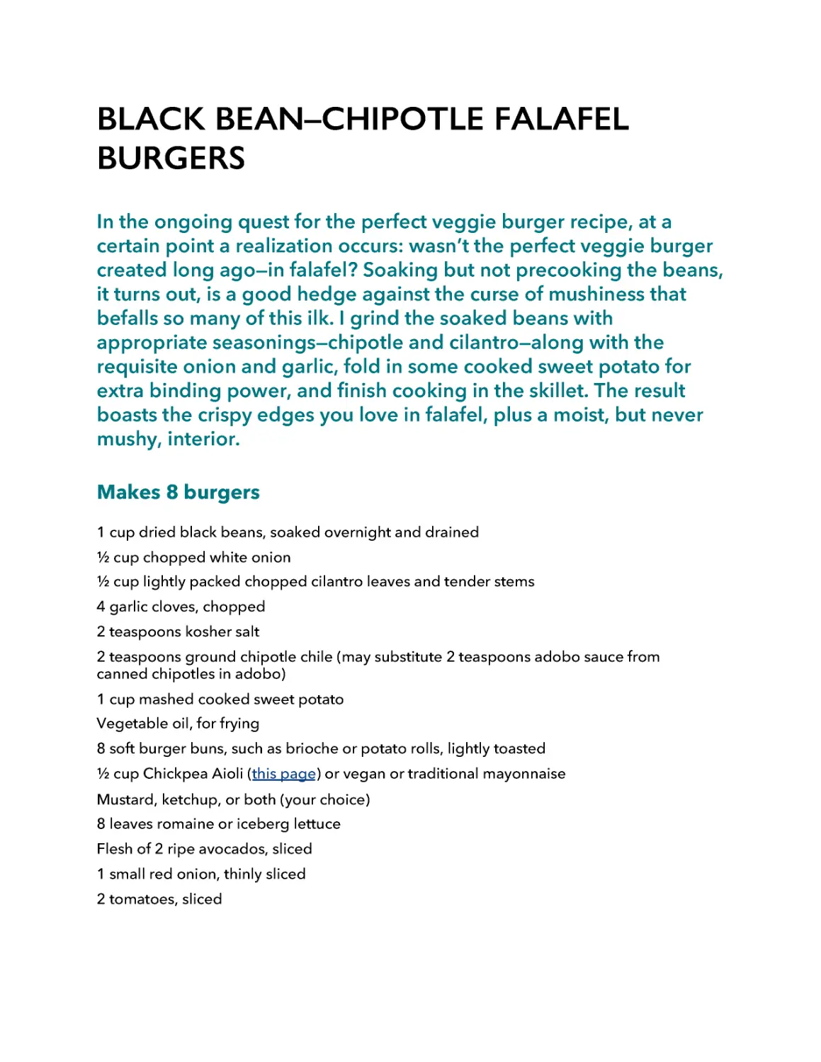 ﻿Black Bean–Chipotle Falafel Burger