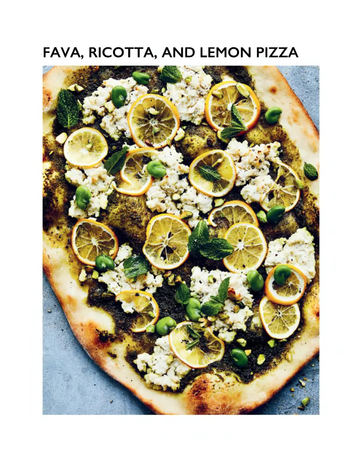 ﻿Fava, Ricotta, and Lemon Pizz