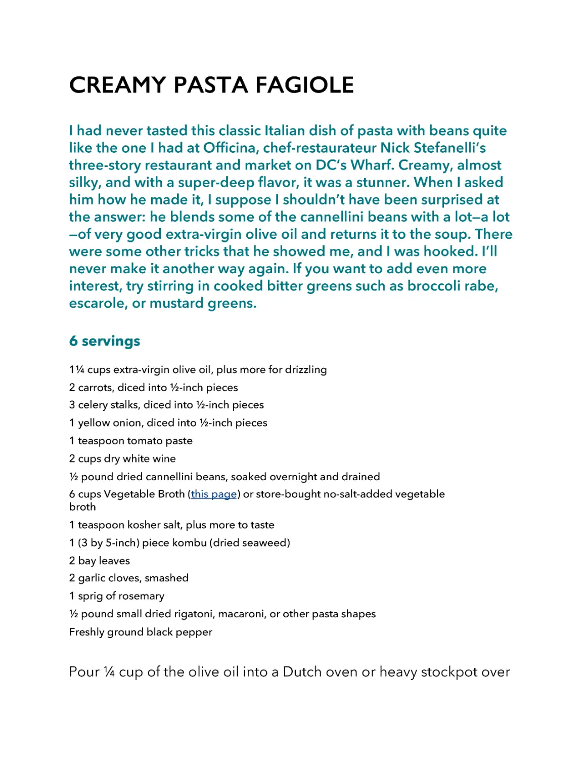 ﻿Creamy Pasta Fagiol