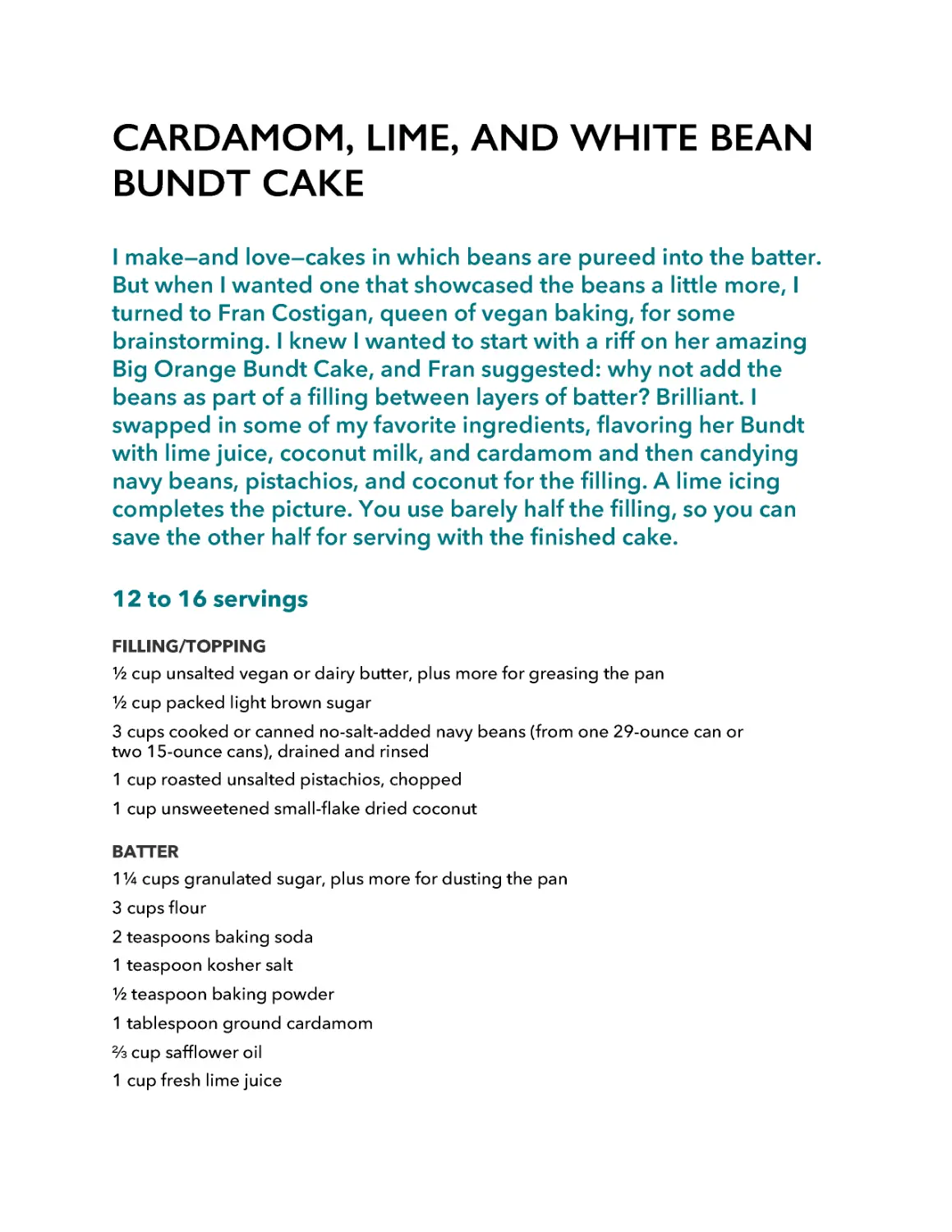 ﻿Cardamom, Lime, and White Bean Bundt Cak