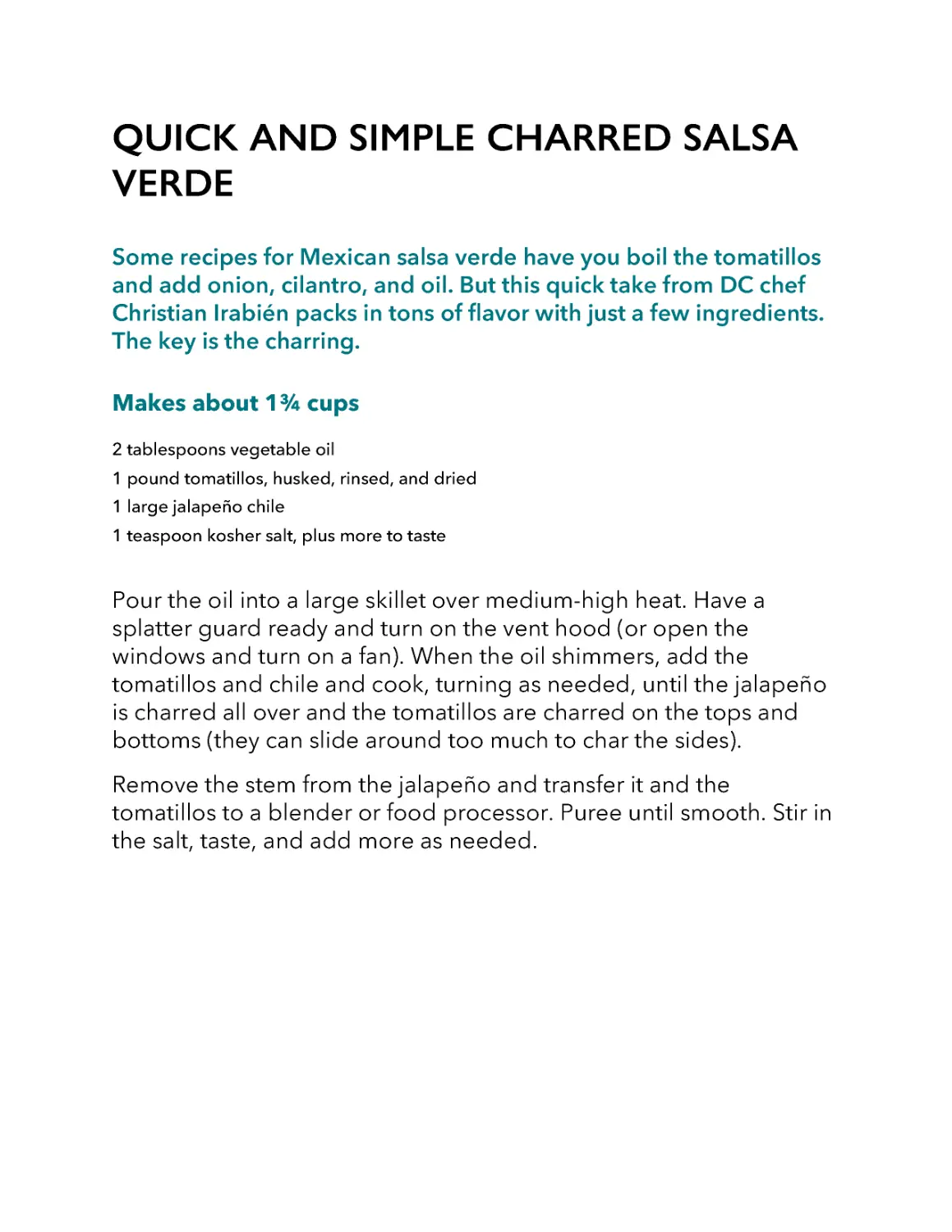 ﻿Quick and Simple Charred Salsa Verd