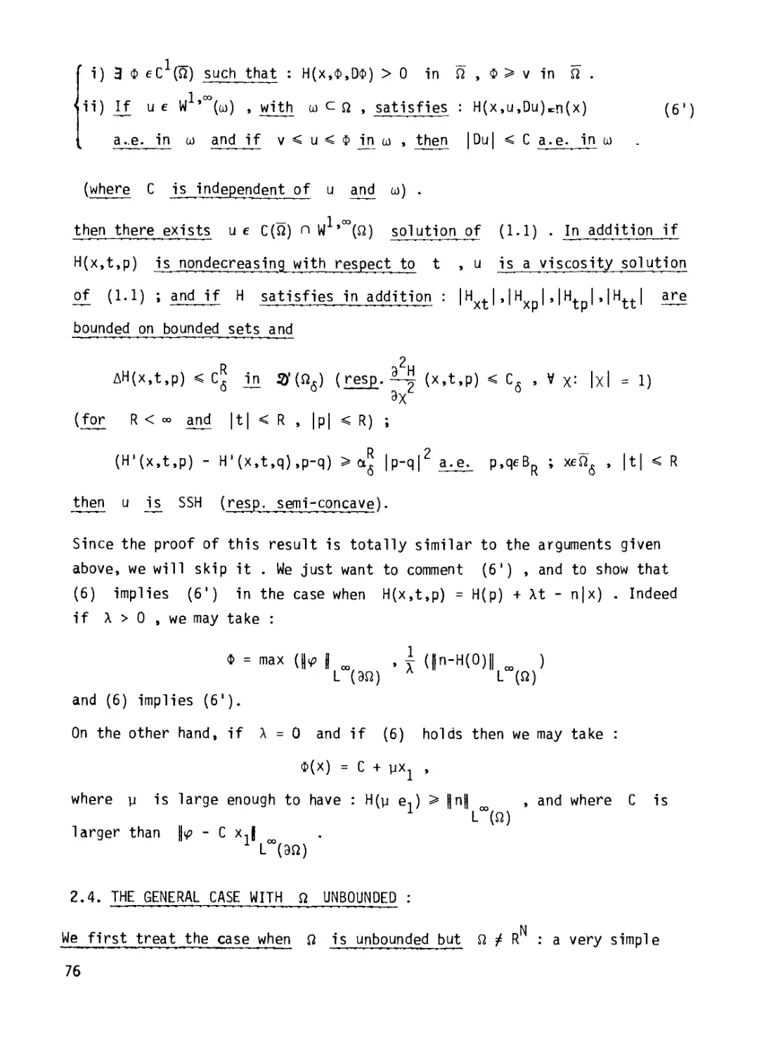 2.4 The general case with \Omega unbounded