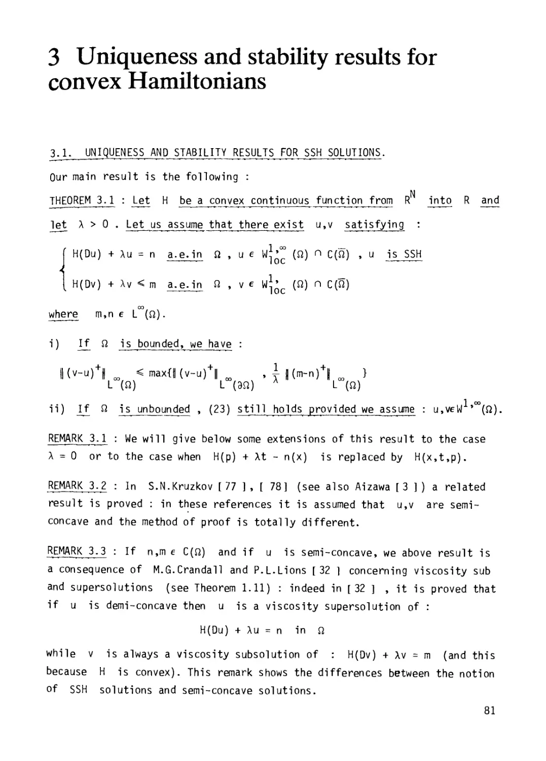 Chapter 3: Uniqueness and stability results for convex Hamiltonians