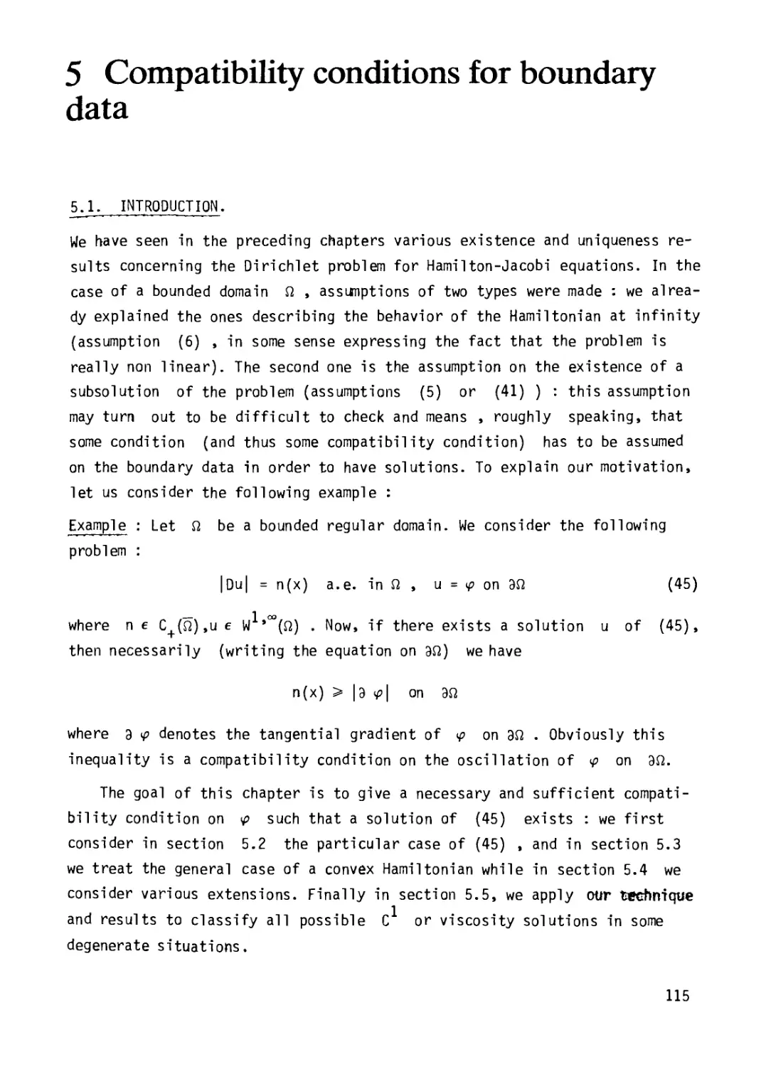 Chapter 5: Compatibility conditions for boundary data