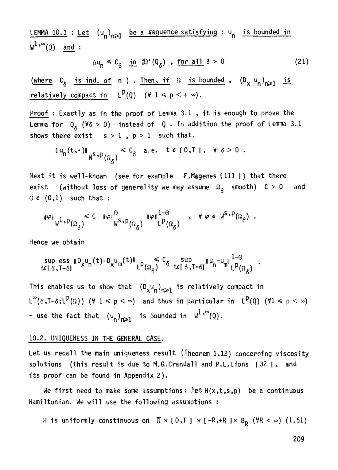 10.2 Uniqueness in the general case