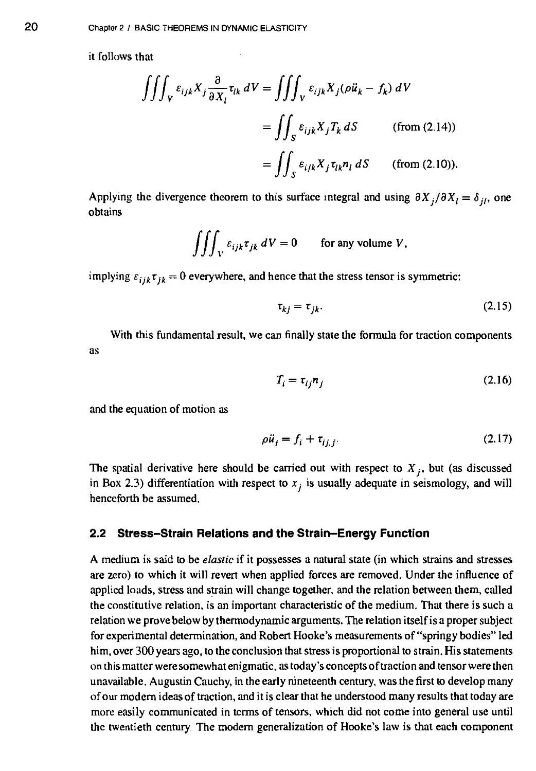 2.2 Stress-Strain Relations and the Strain-Energy Function