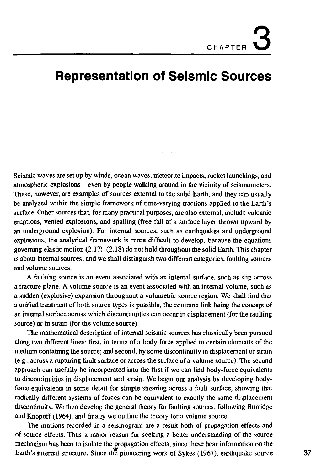 3. REPRESENTATION OF SEISMIC SOURCES