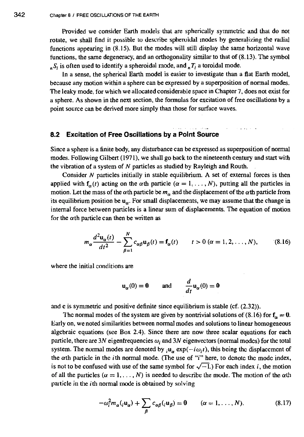 8.2 Excitation of Free Oscillations by a Point Source