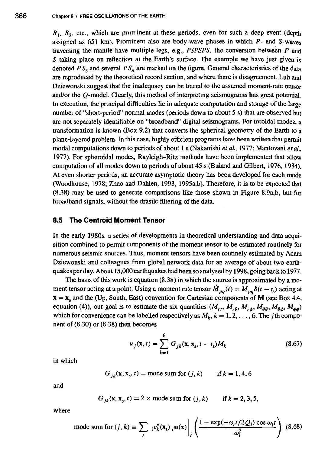 8.5 The Centroid Moment Tensor