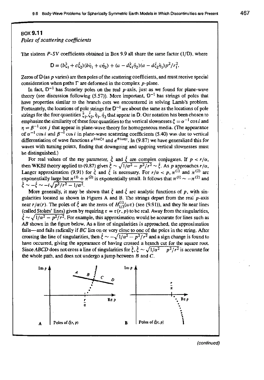 BOX 9.11 Poles of scattering coefficients