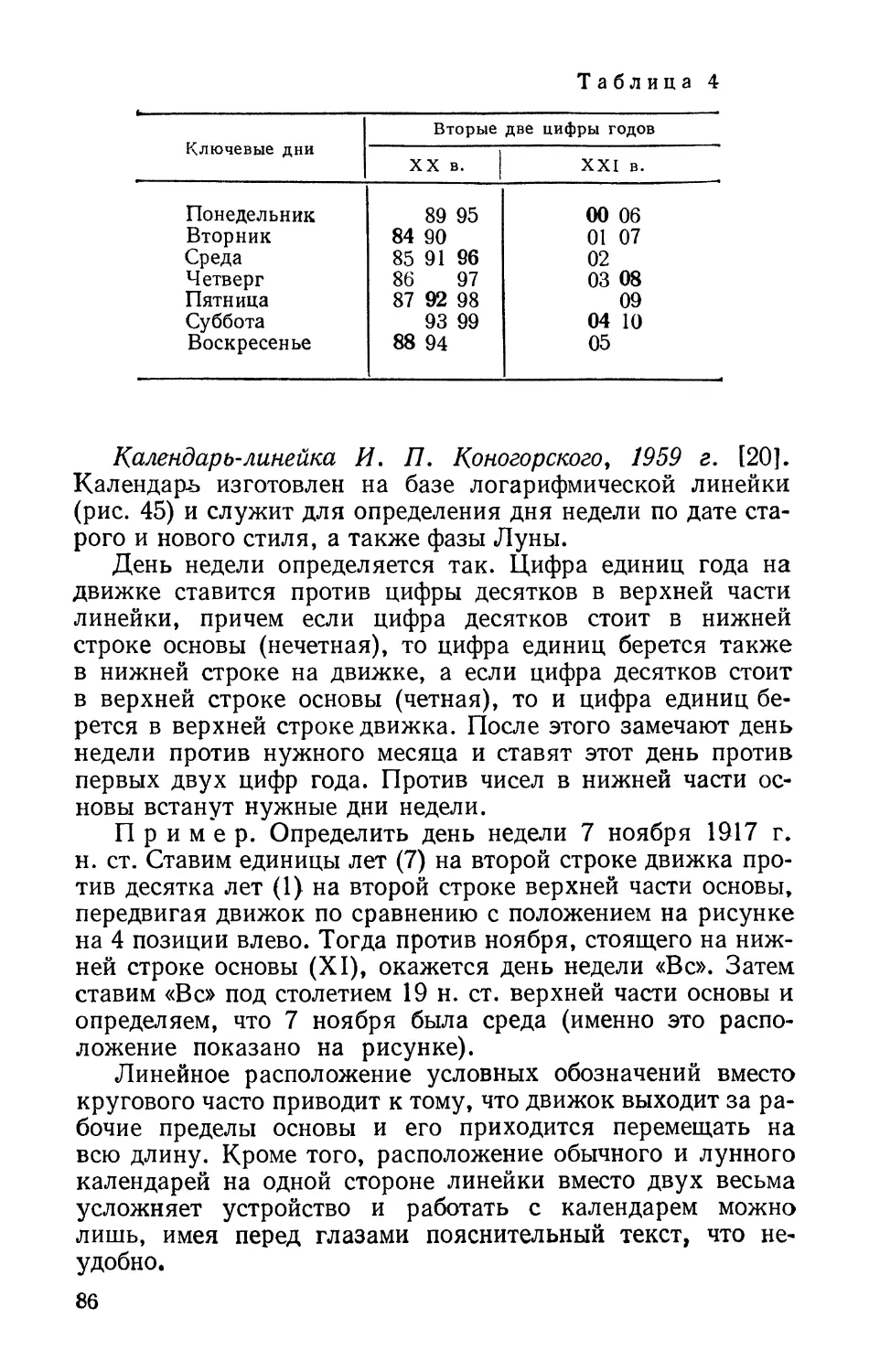 Календарь-линейка И. П. Коногорского, 1959 г.