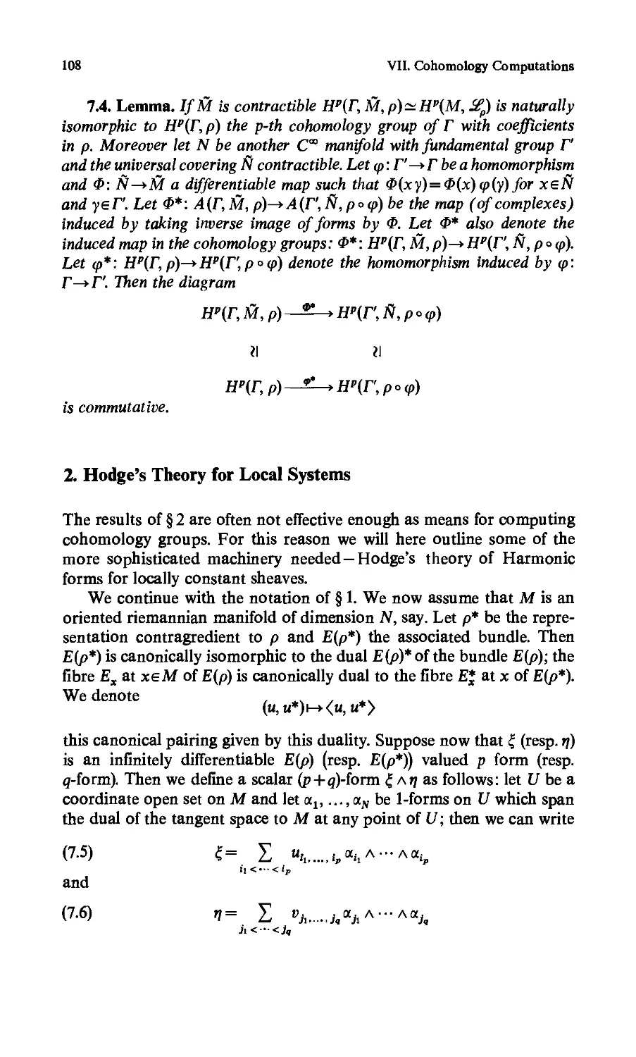 2. Hodge's Theory for Local Systems