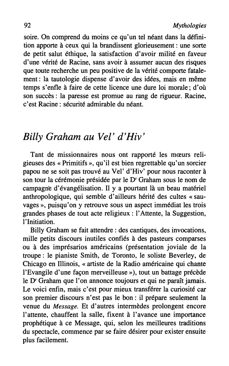 Billy Graham au VeV d'Hiv'