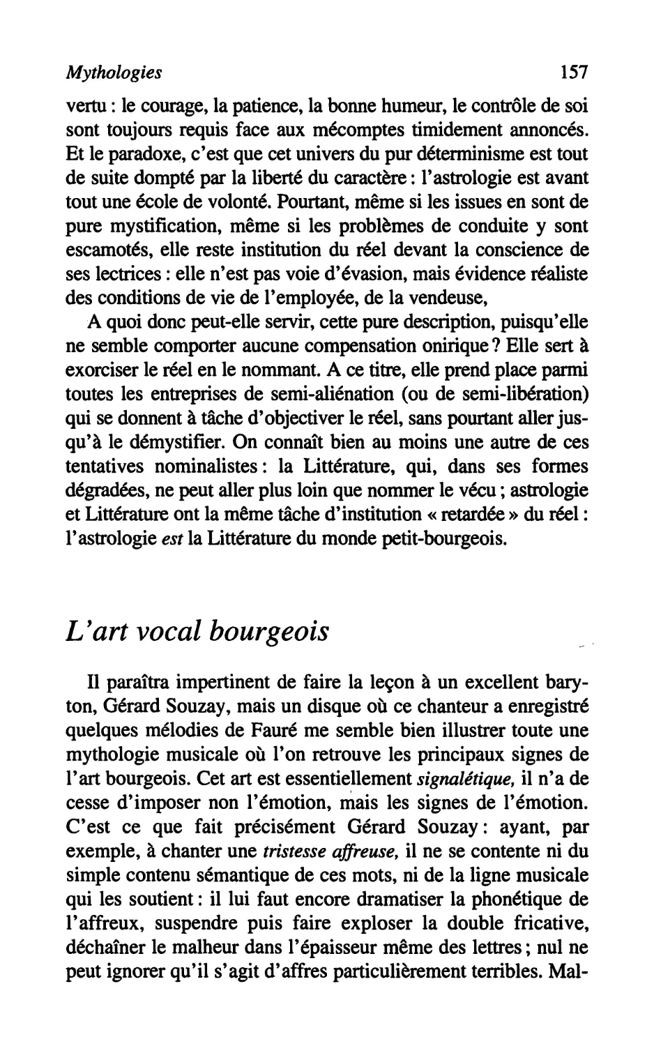 L'art vocal bourgeois