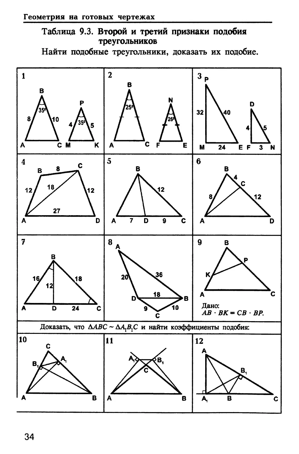 Геометрия на готовых чертежах 7 класс балаян. Задачи на готовых чертежах 7-9 классы Балаян подобие треугольников. Таблица 9.2 подобные треугольники Рабинович. Второй и третий признаки подобия треугольников задачи.