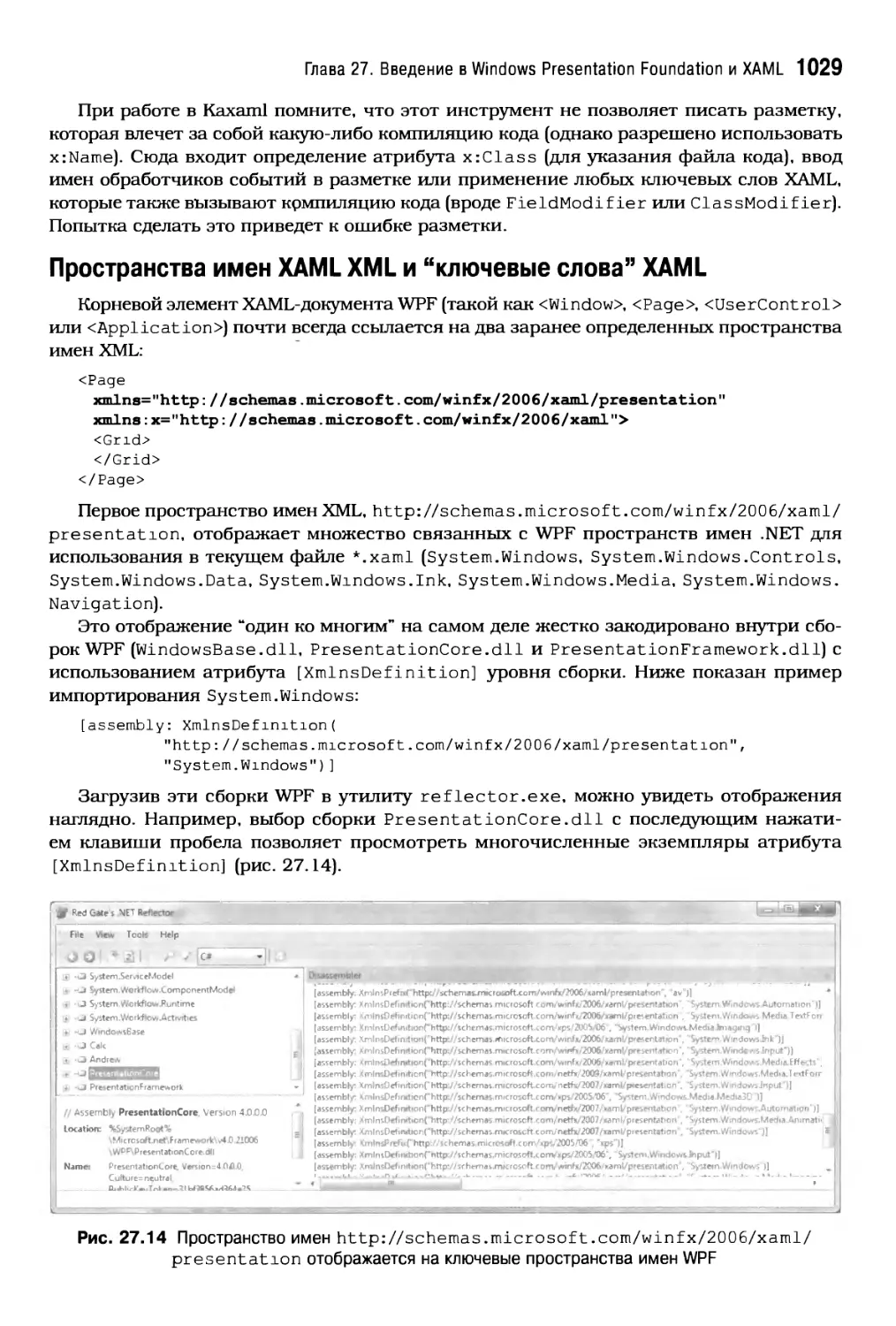 Пространства имен XAML XML и \
