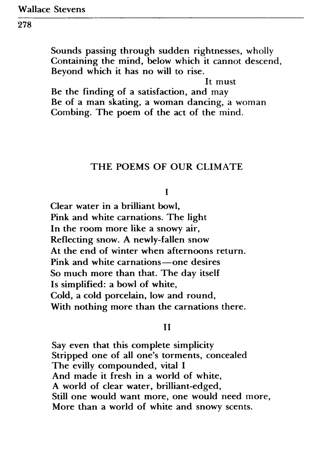 The Poems of Our Climate
