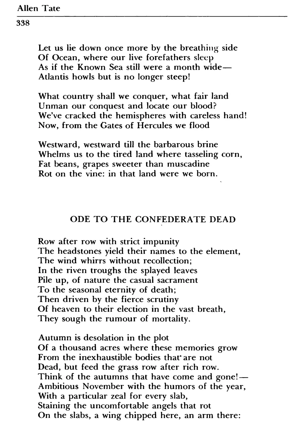 Ode to the Confederate Dead