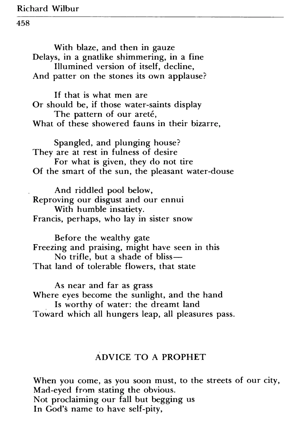 Advice to a Prophet