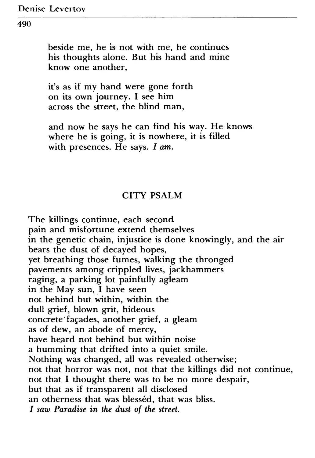 City Psalm