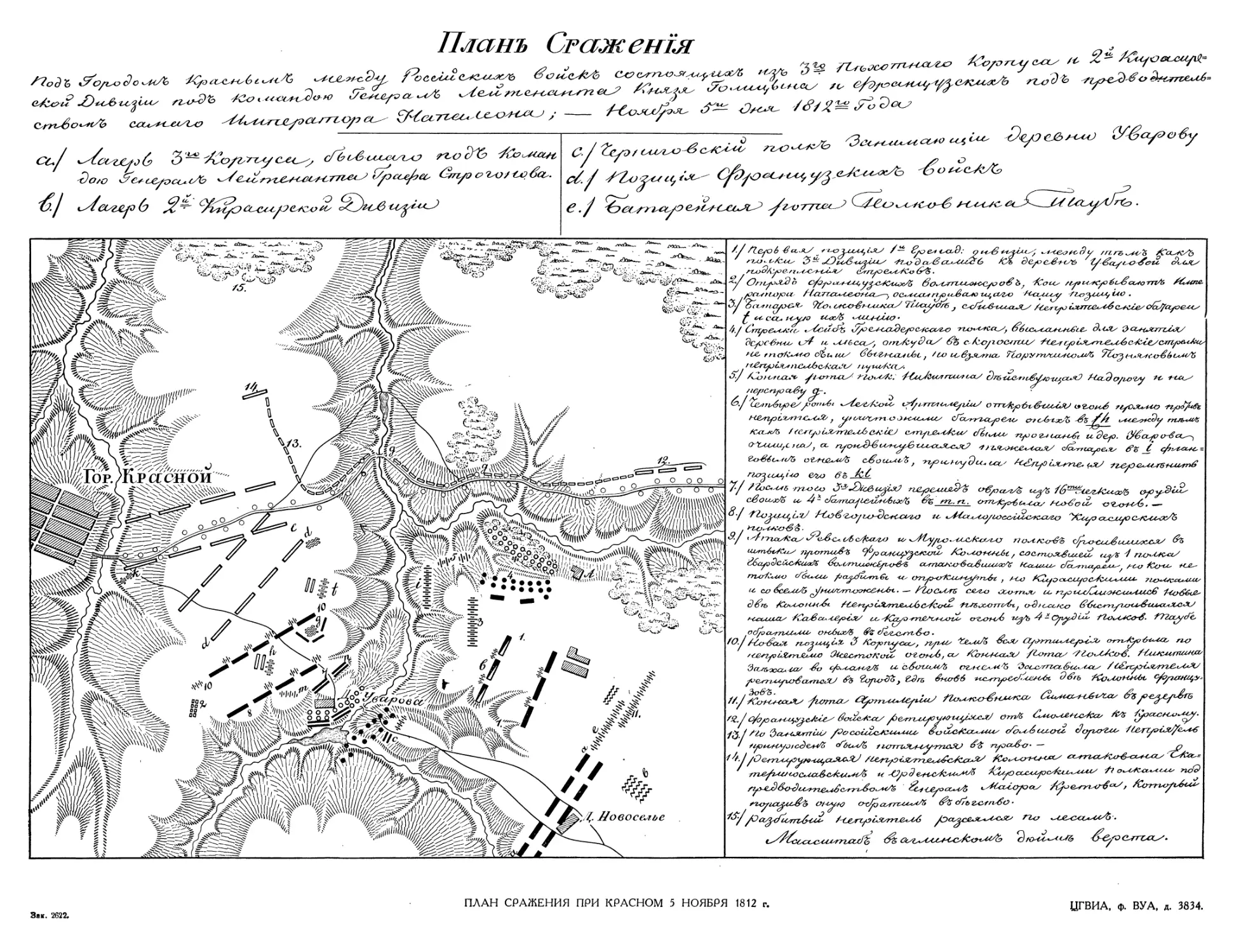 5. План сражения 3-го пехотного корпуса при Красном 5 ноября 1812 г.