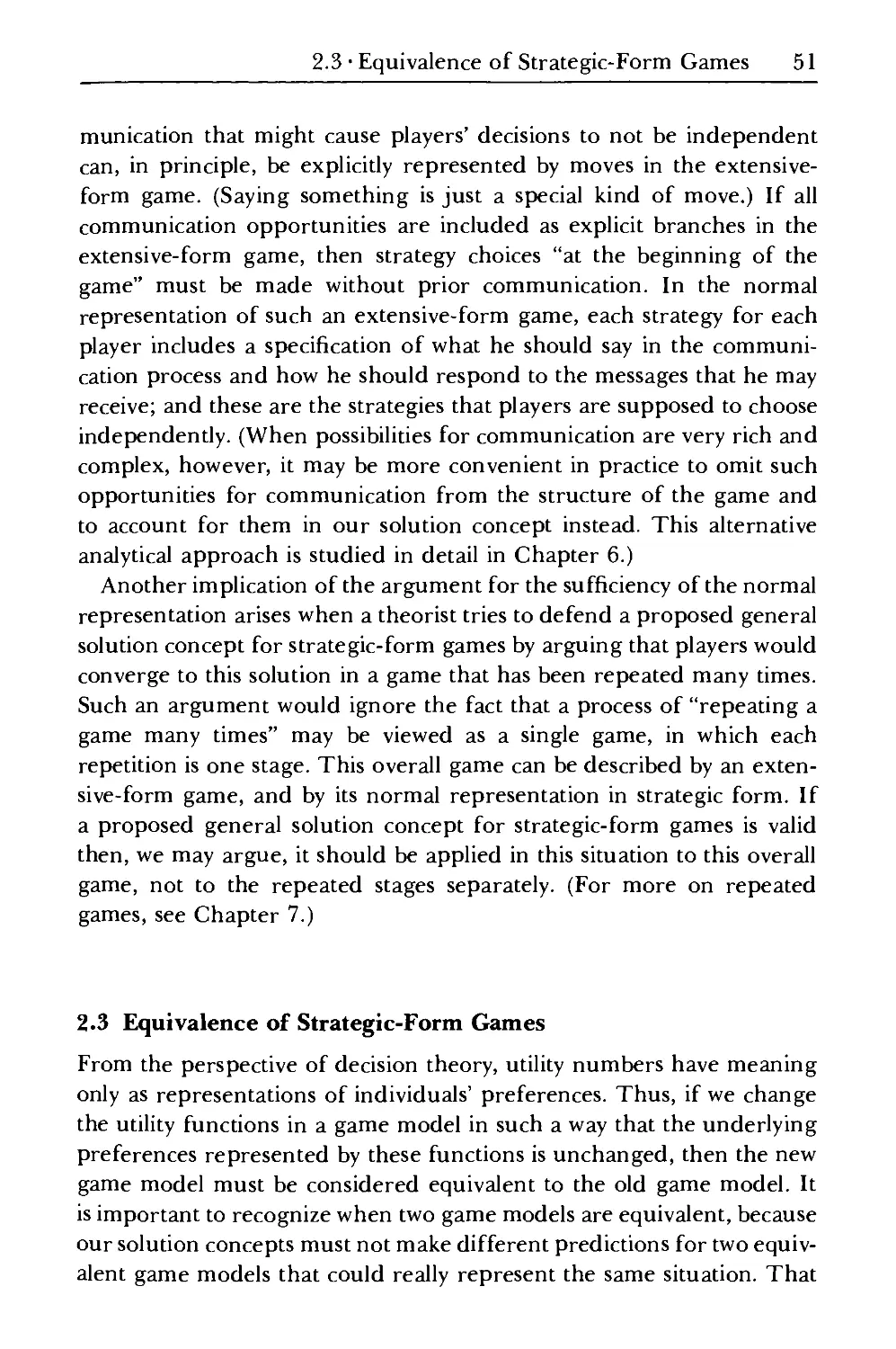 2.3 Equivalence of Strategic-Form Games