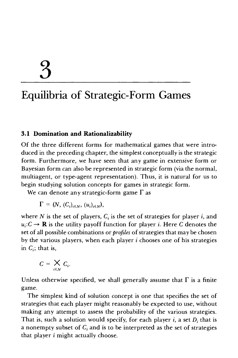 3 Equilibria of Strategic-Form Games