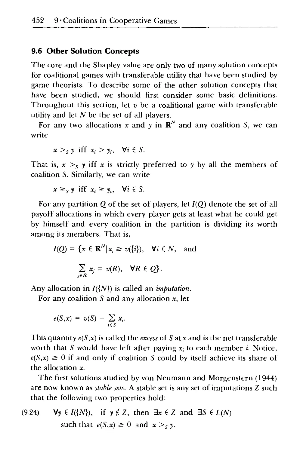 9.6 Other Solution Concepts