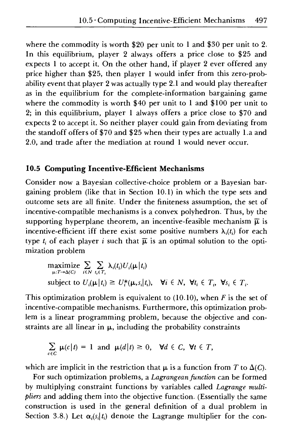 10.5 Computing Incentive-Efficient Mechanisms