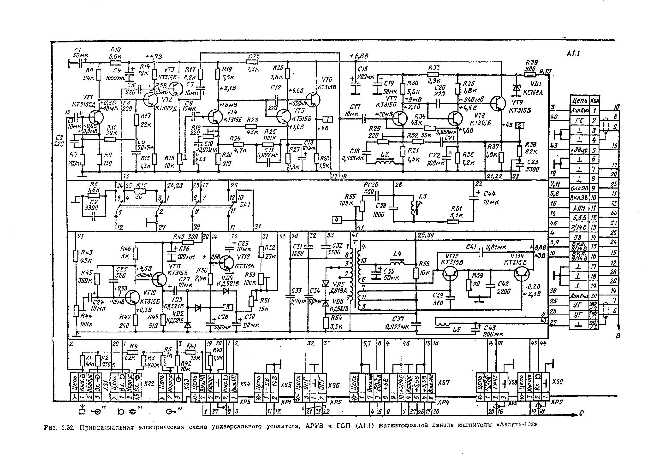 Аэлита 102 схема принципиальная