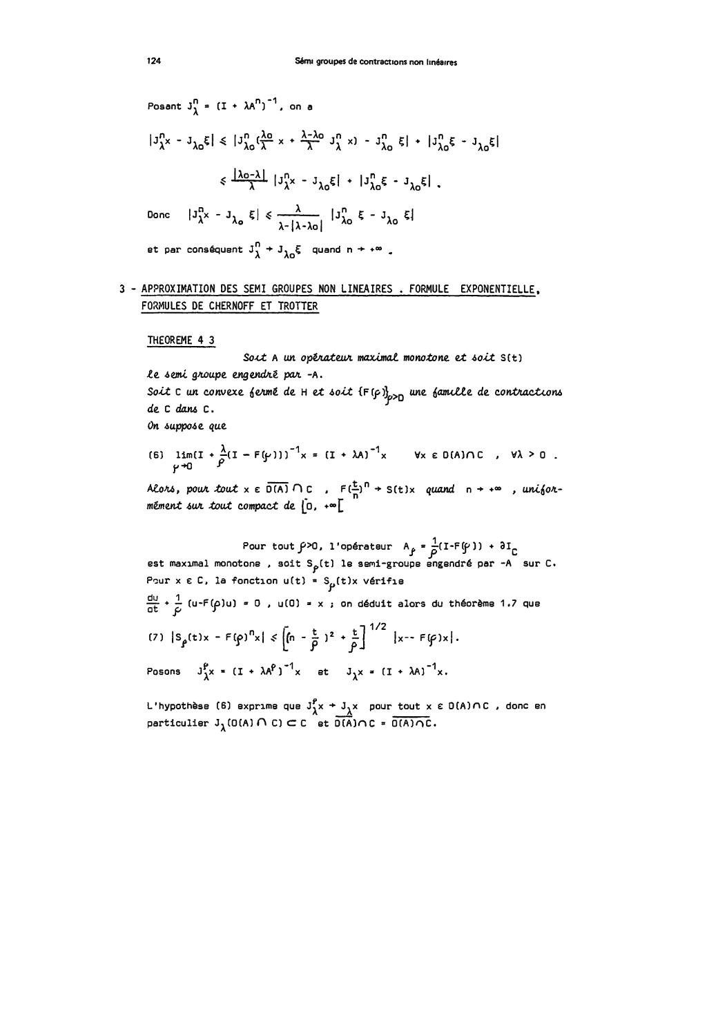 3. Approximation des semi-groupes non linéaires : formule exponentielle, formules de Chernoff et Trotter