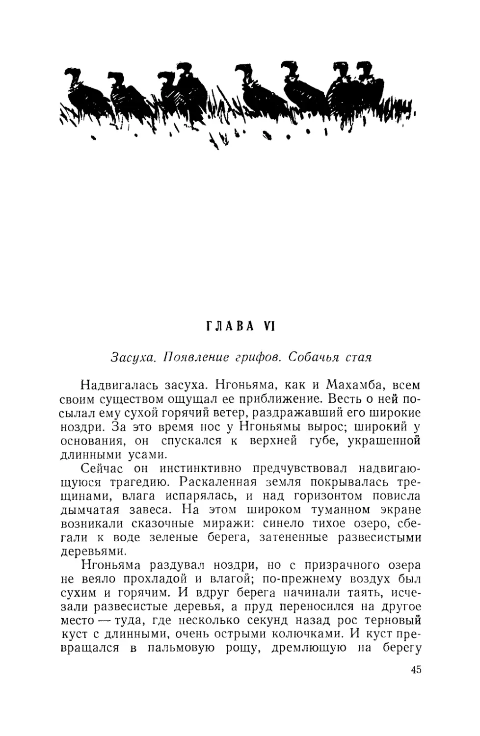 Глава VI. Засуха. Появление грифов. Собачья стая