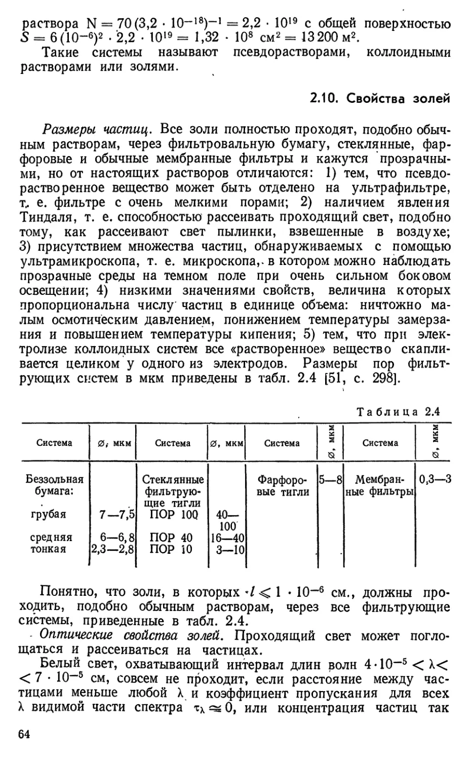 2.10. Свойства золей