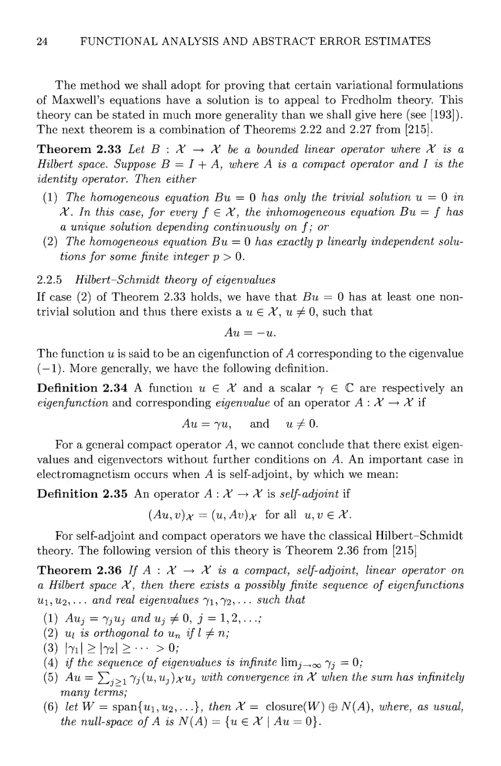 2.2.5 Hilbert-Schmidt theory of eigenvalues