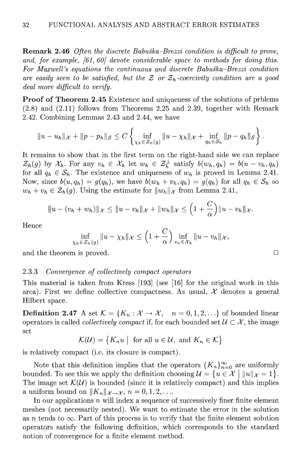 2.3.3 Convergence of collectively compact operators