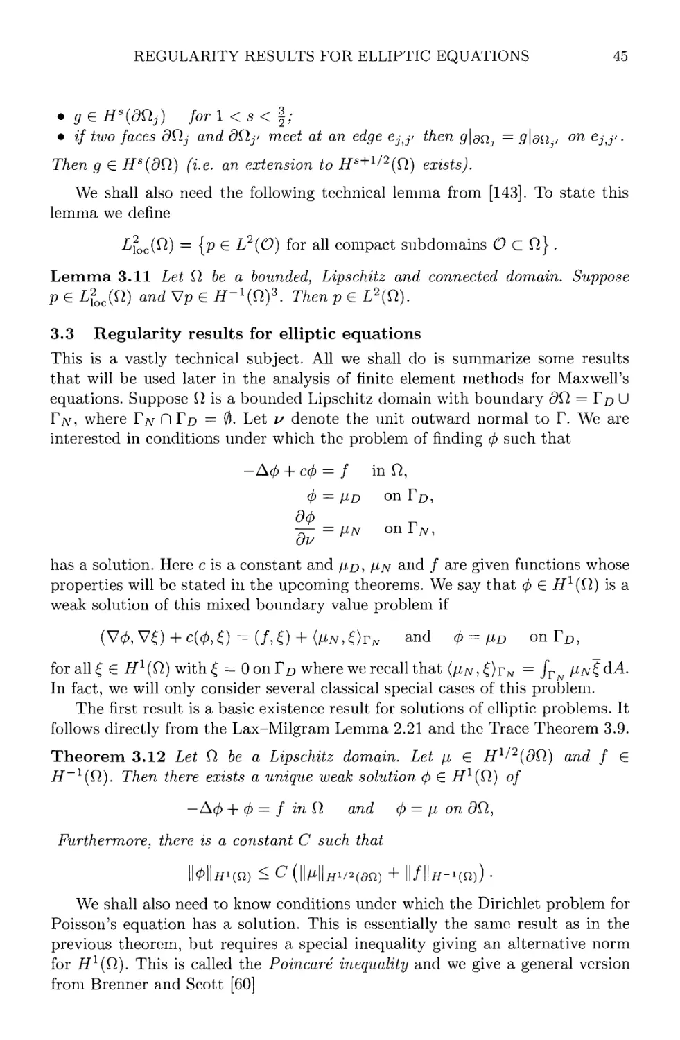 3.3 Regularity results for elliptic equations