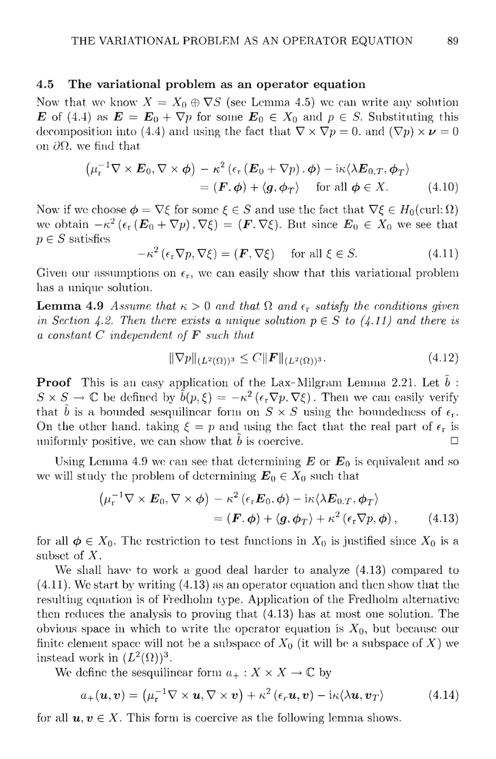 4.5 The variational problem as an operator equation
