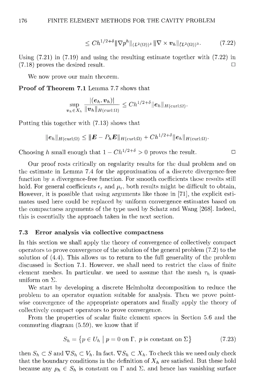 7.3 Error analysis via collective compactness