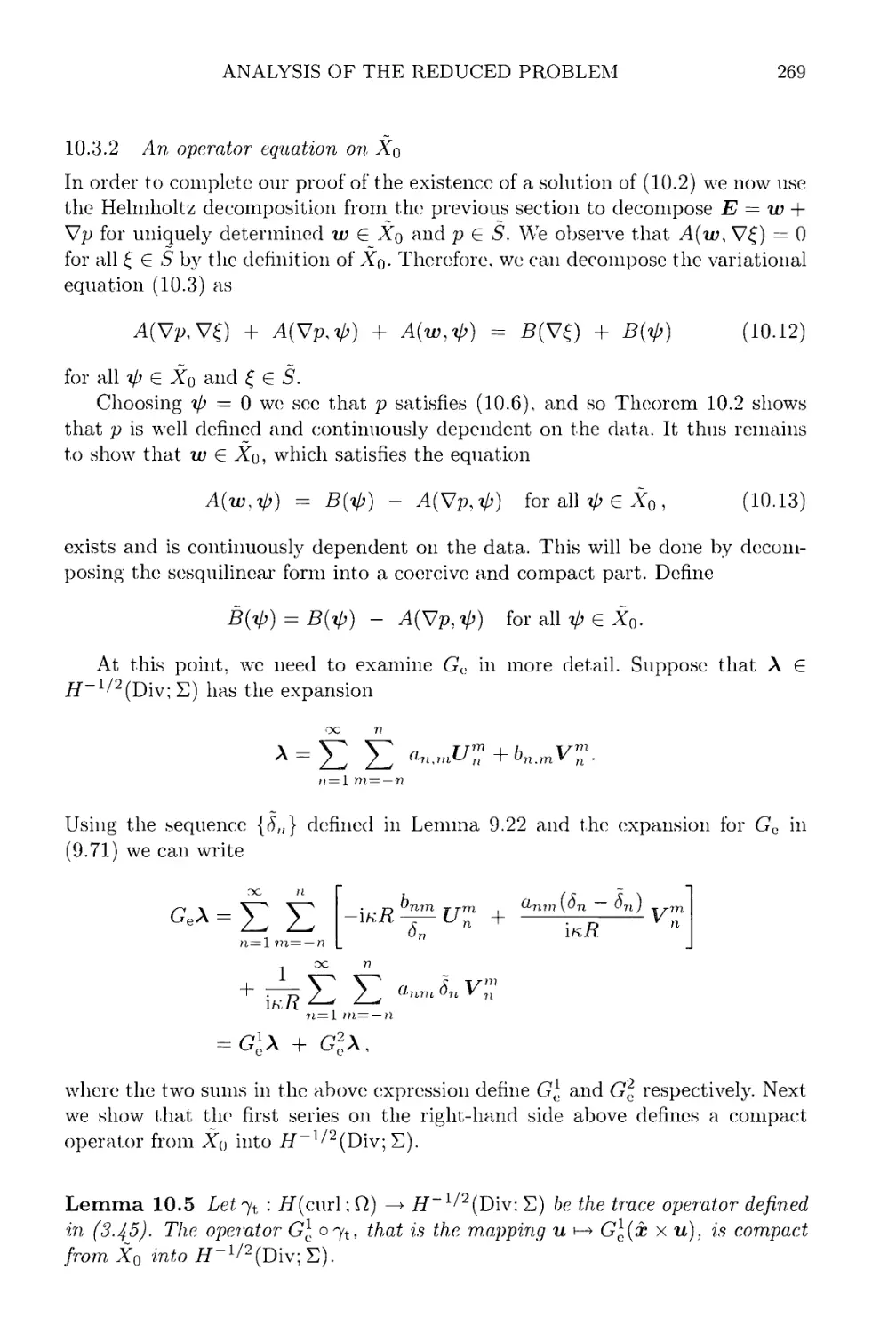 10.3.2 An operator equation on $\tilde{X}_0$