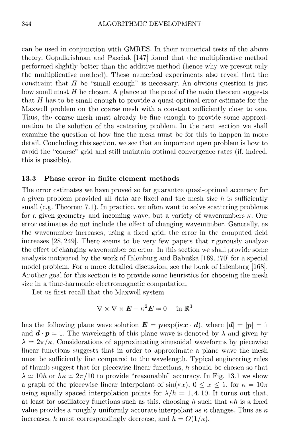 13.3 Phase error in finite element methods