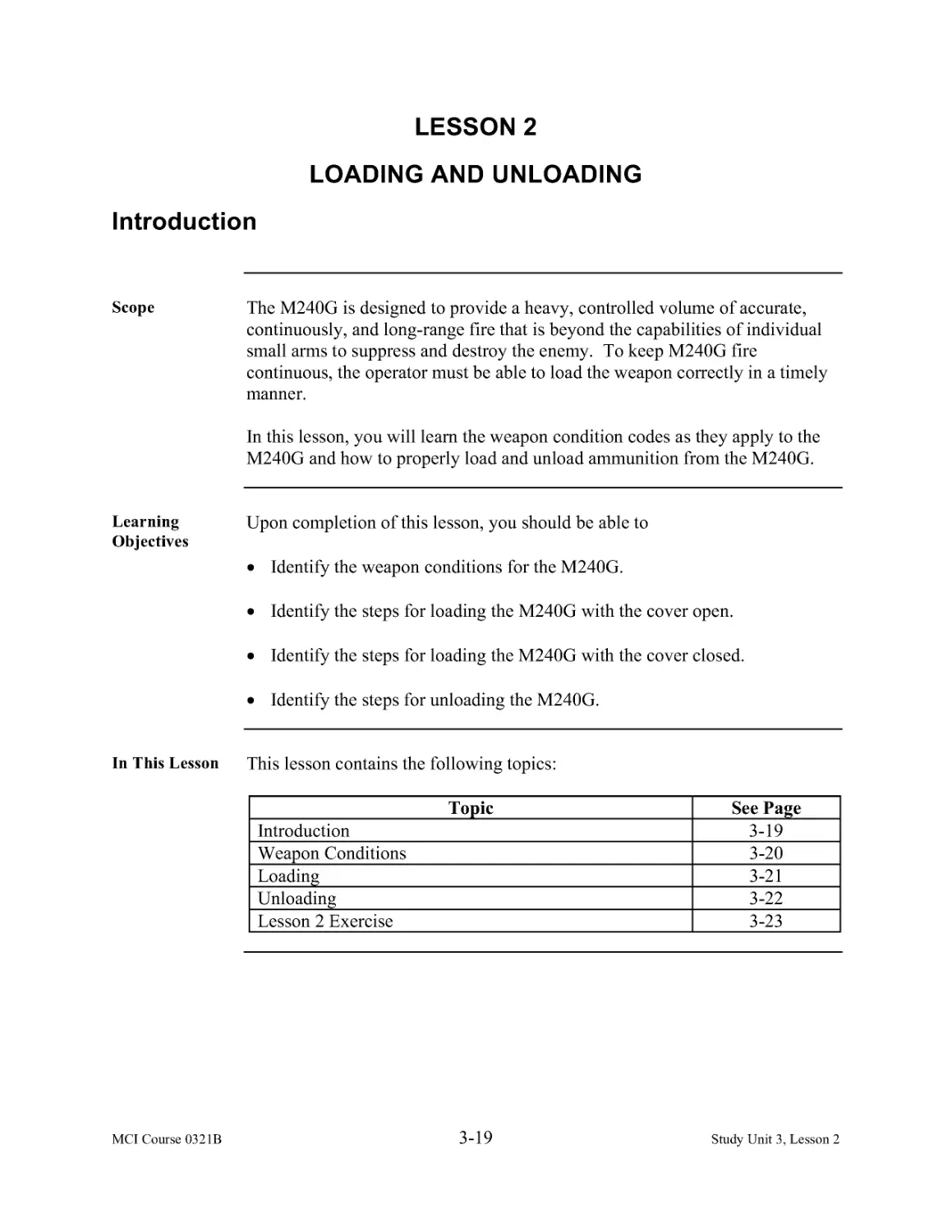 Lesson 2:  Loading and Unloading