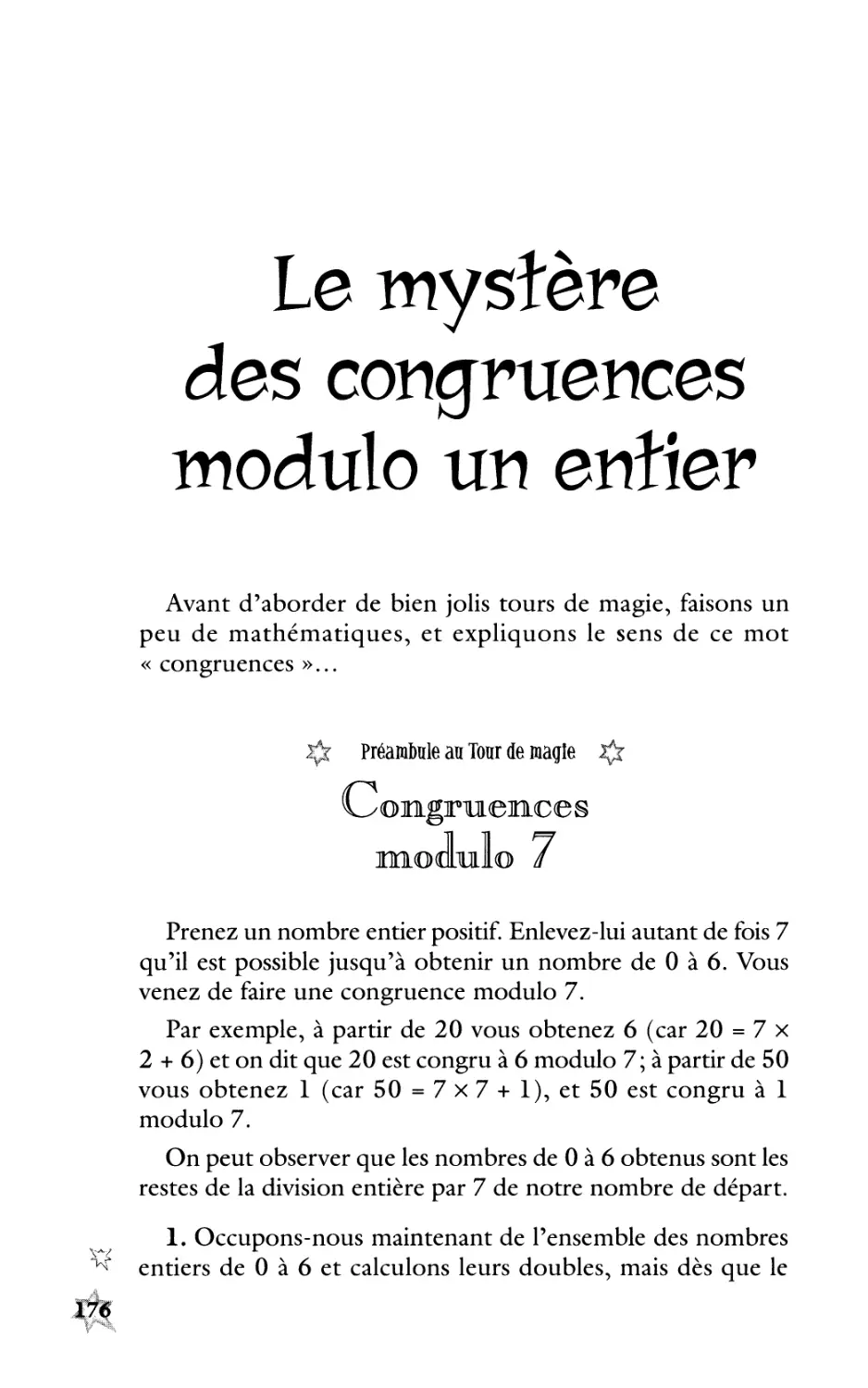 Chapitre 20 Le mystère des congruences modulo un entier