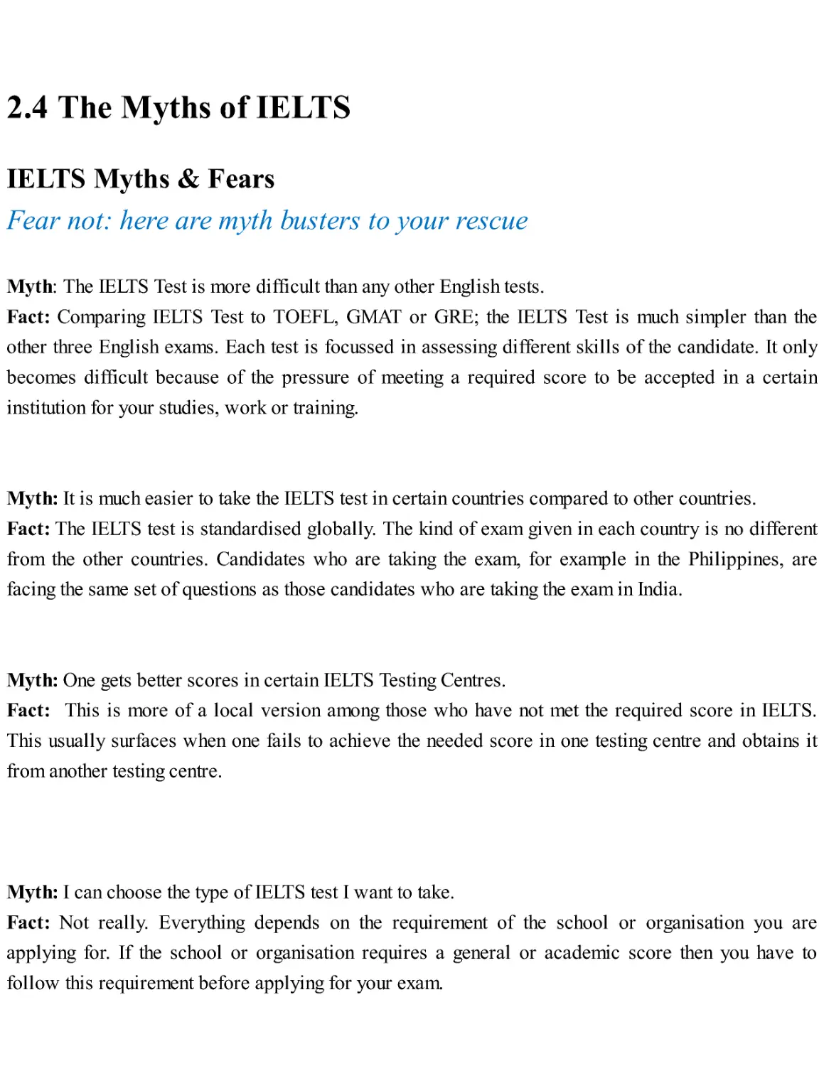 2.4 The Myths of IELTS