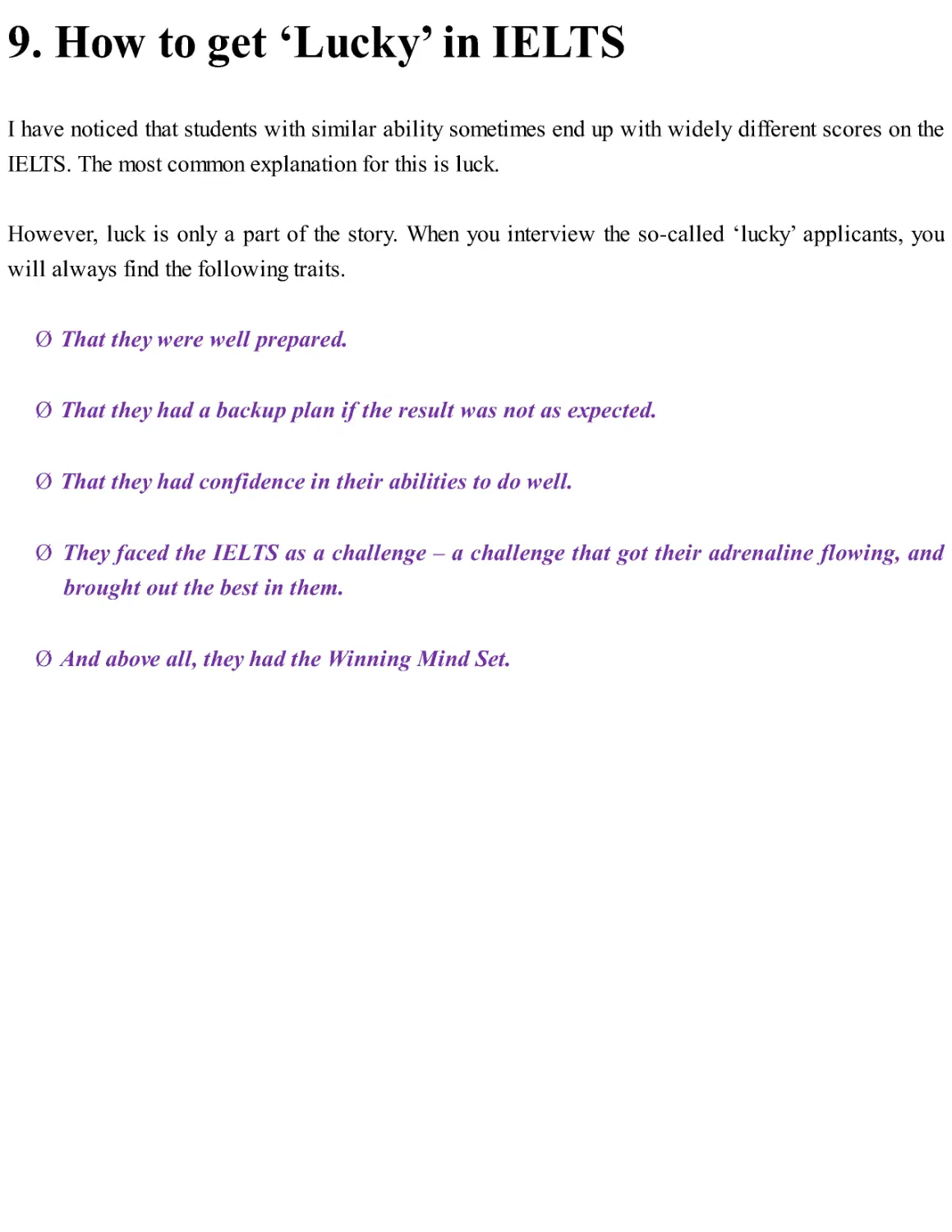 9. How to get ‘Lucky’ in IELTS