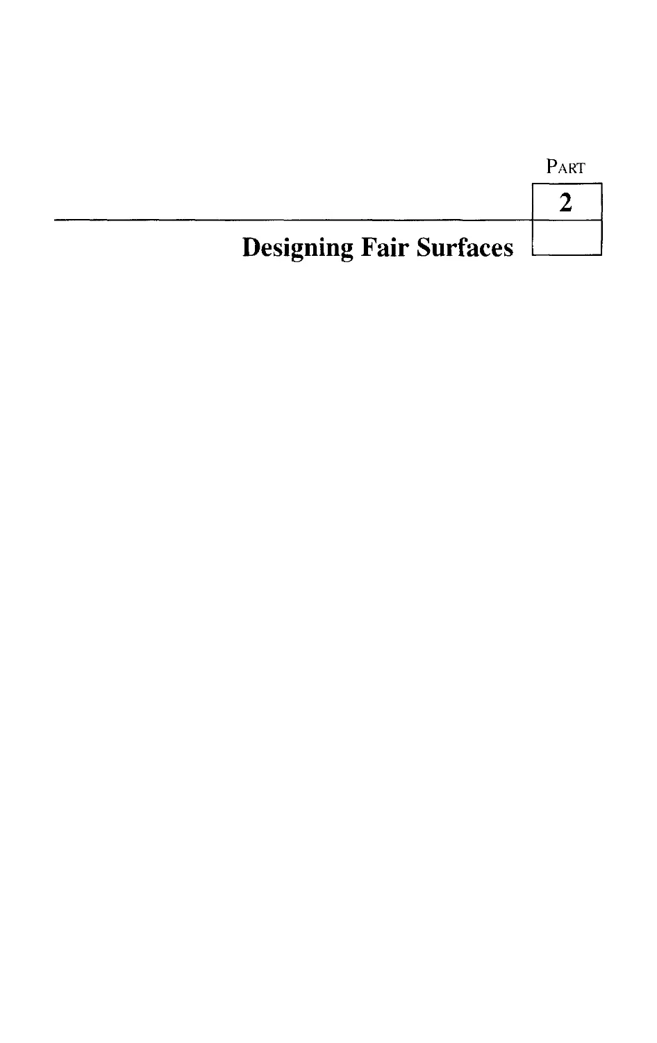 PART 2 Designing Fair Surfaces