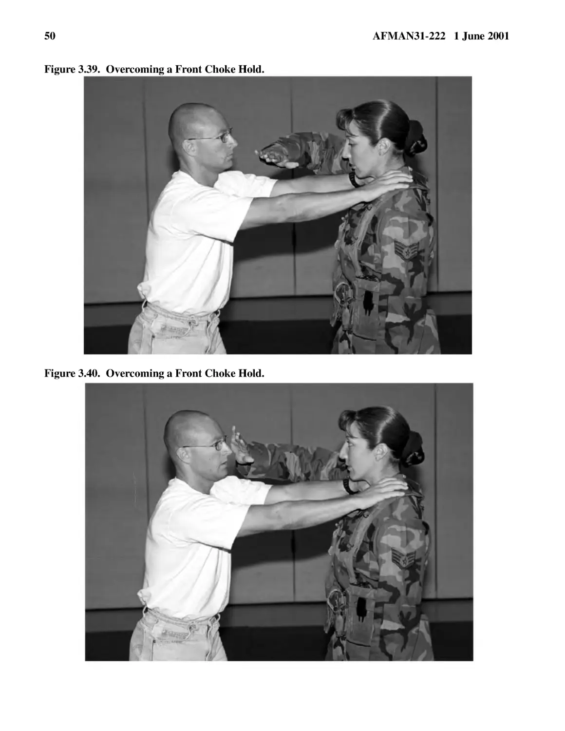 Figure 3.40.� Overcoming a Front Choke Hold.