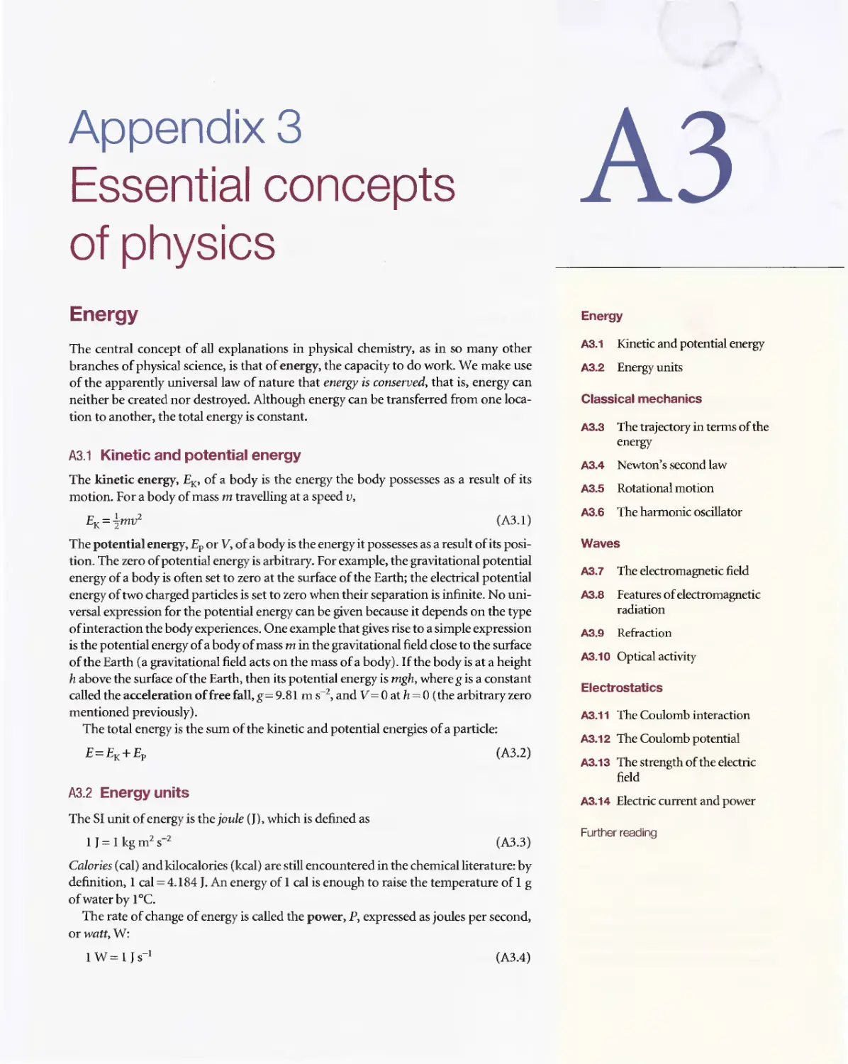 Appendix 3 - Essential concepts of physics