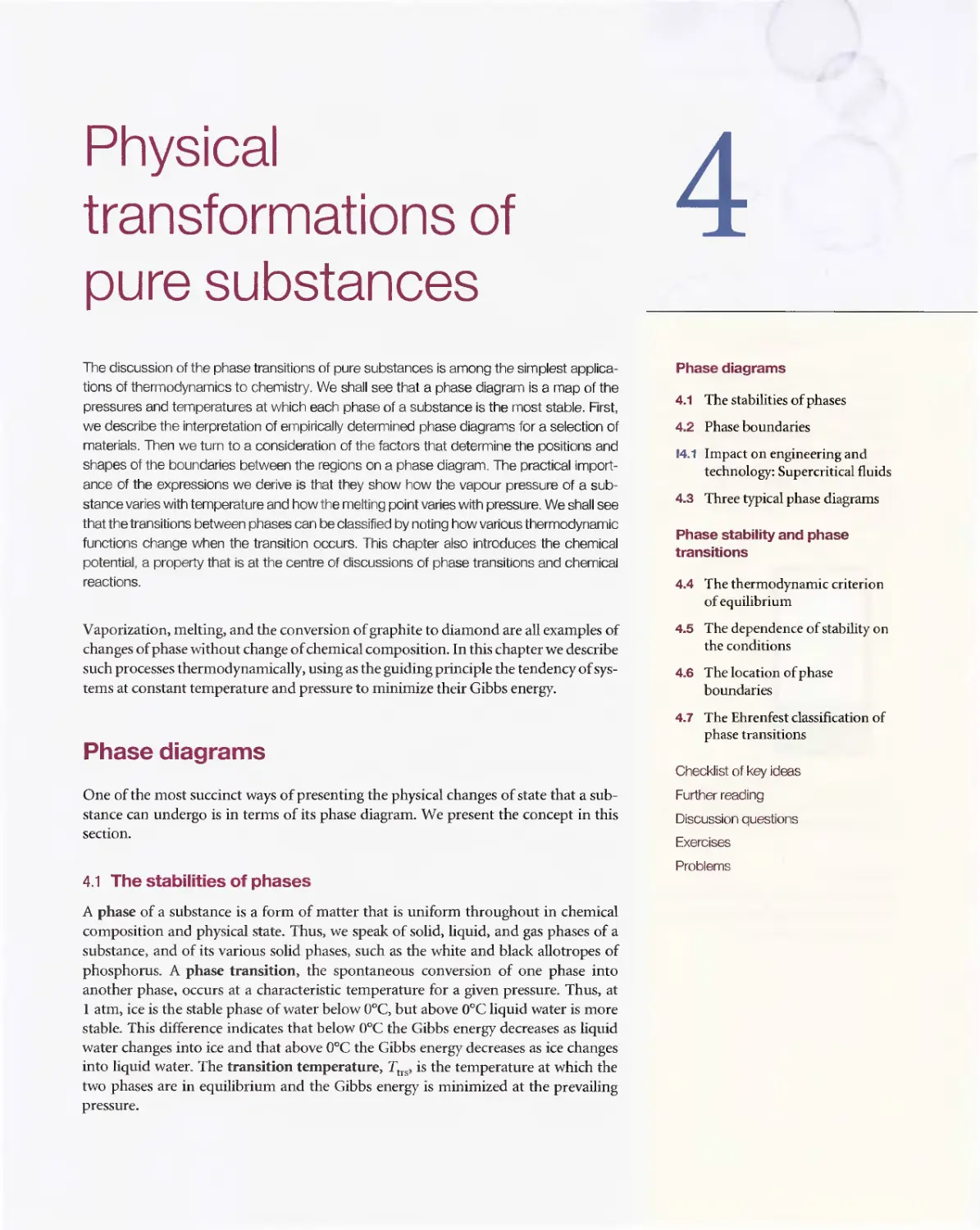 4 - Physical transformations of pure substances