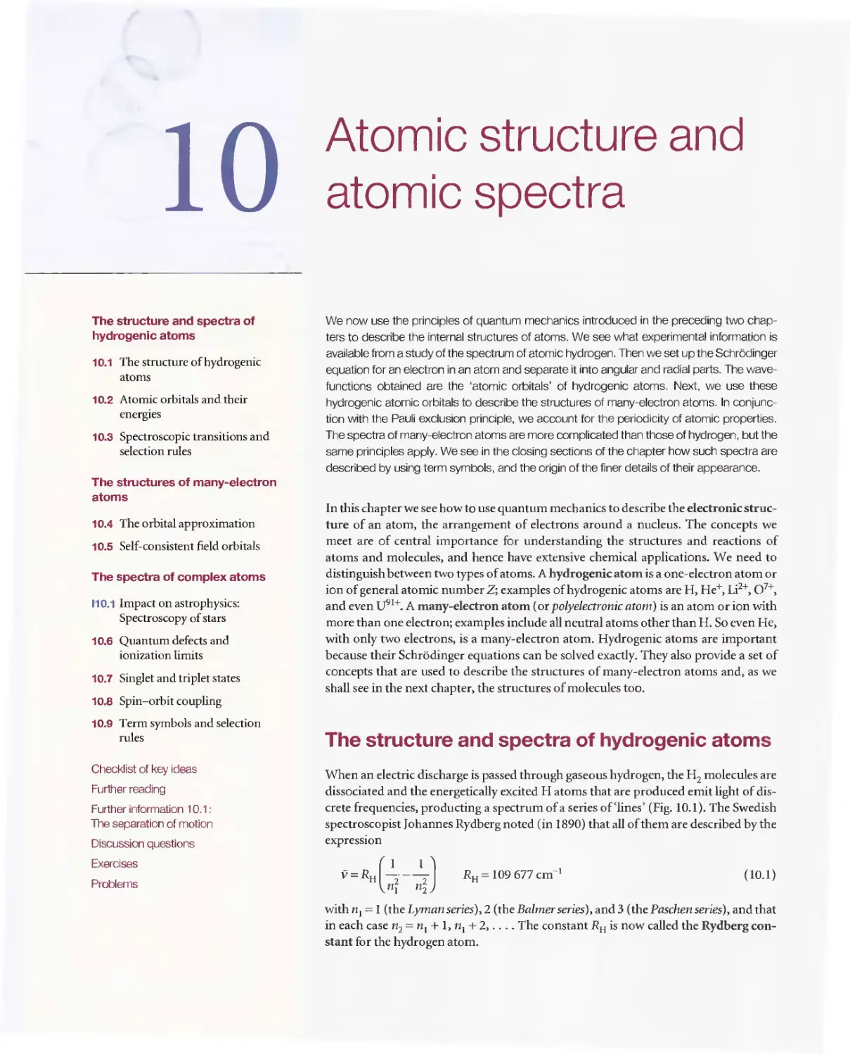 10 - Atomic structure and atomic spectra