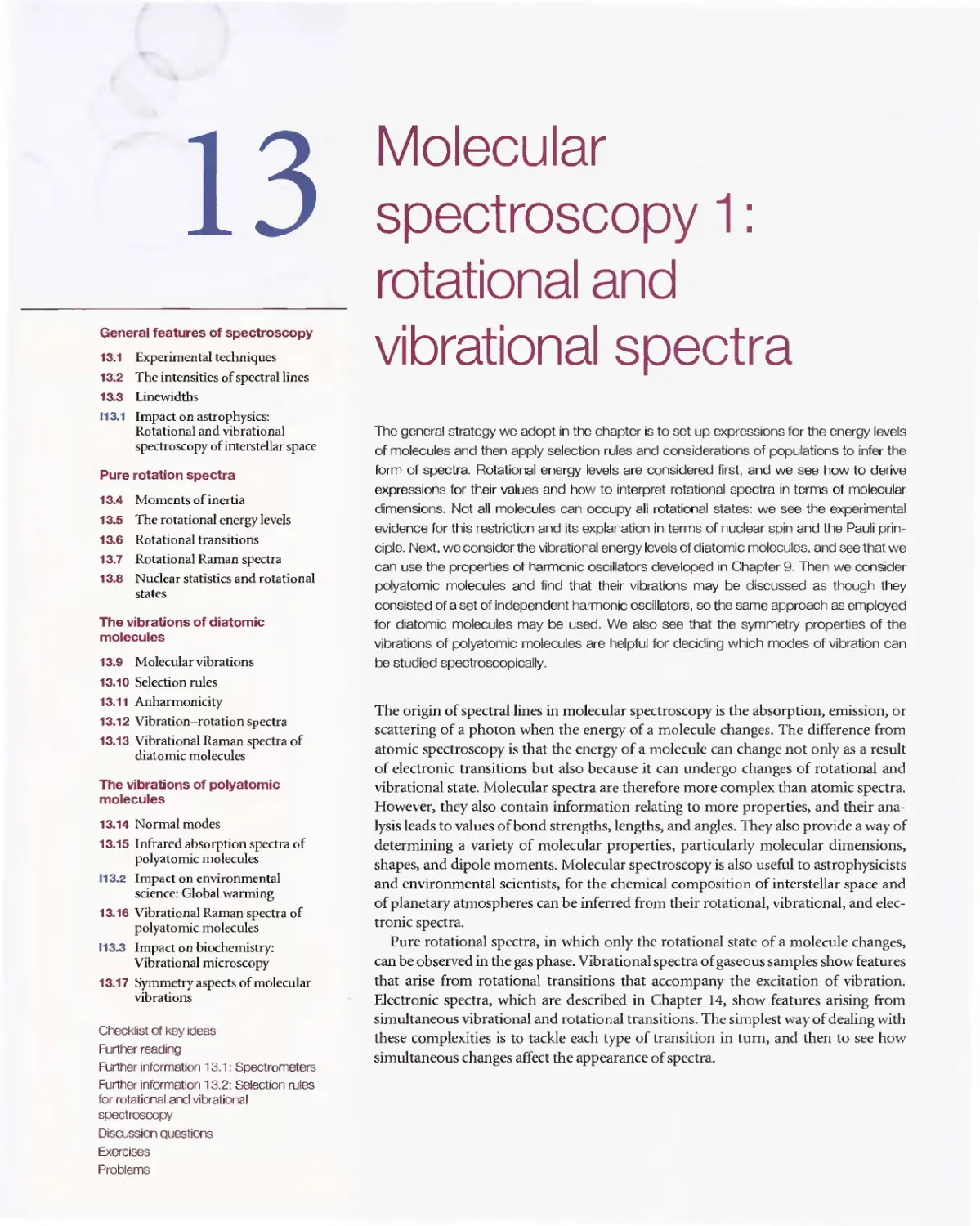 13 - Molecular spectroscopy 1 - Rotational and vibrational spectra